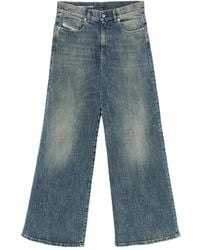 DIESEL - Relaxed Mid Rise Jeans - Lyst