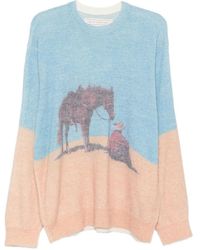 One Of These Days - Graphic-Print Intarsia-Knit Sweater - Lyst