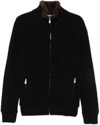 Barba Napoli - Ribbed-Knit Faux-Fur-Trim Jacket - Lyst