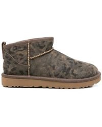 UGG - Classic Ultra Mini Leopard-Print Ankle Boots - Lyst