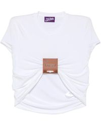 Jean Paul Gaultier - Leather-Tag Ruched T-Shirt - Lyst