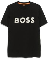 BOSS - Rubberised-Logo Cotton T-Shirt - Lyst