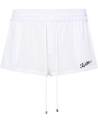 The Attico - Logo-Embroidered Cotton Shorts - Lyst
