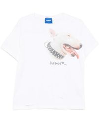 DAGGER - Distressed Dog-Print T-Shirt - Lyst