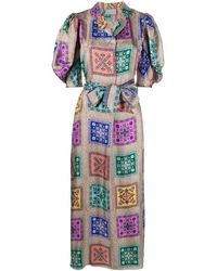 Pierre Louis Mascia Patterned Silk Maxi Dress - Multicolour