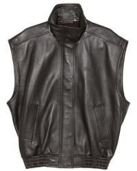 Balenciaga - Leather Waistcoat - Lyst