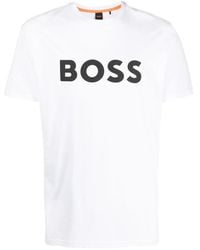 BOSS - Logo-Print Cotton T-Shirt - Lyst
