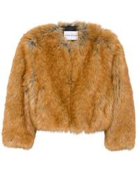 STAND - Karly Faux-Fur Collarless Jacket - Lyst
