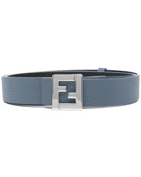Fendi - Ff Buckle Grained Leather Belt - Lyst