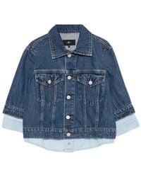 7 For All Mankind - Trucker Button Layered Jacket - Lyst