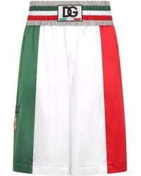 Dolce & Gabbana Italia Colour-block Knee-length Shorts - White