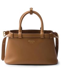Prada - Small Belted Leather Two-Way Bag - Lyst