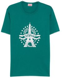 KENZO - Eiffel Tower Graphic-Print T-Shirt - Lyst