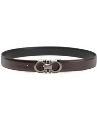 Ferragamo - Logo-Engraved Buckle Reversible Leather Belt - Lyst
