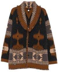 Alanui - Jacquard-Knit Fringed Cardigan - Lyst