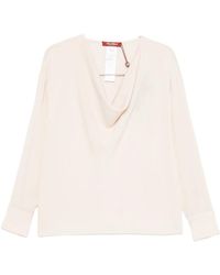 Max Mara - Cowl-Neck Silk Blouse - Lyst