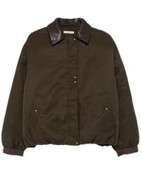 Sessun - Leather-Collar Zip-Up Jacket - Lyst