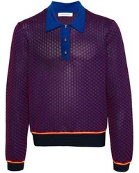 Wales Bonner - Geometric-Pattern Polo Shirt - Lyst