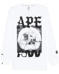 A Bathing Ape - Graphic-Print Long-Sleeve T-Shirt - Lyst