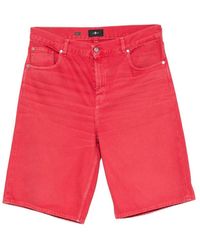 7 For All Mankind - Buttoned Denim Shorts - Lyst
