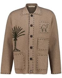 BAZISZT - Seeker Intarsia-Knit Cashmere Cardigan - Lyst