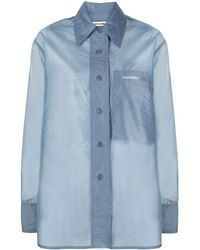 Low Classic - Semi-Sheer Buttoned Shirt - Lyst