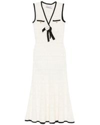 Self-Portrait - Dress Pointelle V-Neck Bow Detail - Lyst