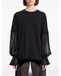 Ann Demeulemeester - Lace-Trim Cotton T-Shirt - Lyst