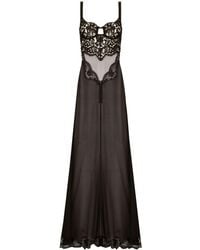 Dolce & Gabbana - Lace-Detail Silk-Blend Dress - Lyst