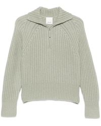 Allude - Ribbed-Knit Zip-Up Sweater - Lyst