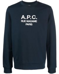 A.P.C. - Organic-Cotton Logo Print Sweatshirt - Lyst
