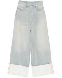 adidas - Cuffed Light Denim Trousers - Lyst