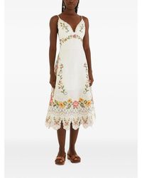 FARM Rio - "Flower Embroidery" Sleeveless Midi Dress - Lyst
