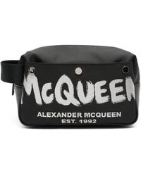 Alexander McQueen - Logo-Print Wash Bag - Lyst