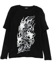 THUG CLUB - Skull-Print Layered-Sleeve Sweatshirt - Lyst