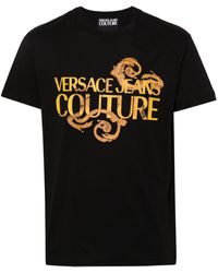 Versace - Logo-Print Cotton T-Shirt - Lyst