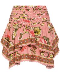 FARM Rio - Aura Floral-Print Mini Skirt - Lyst