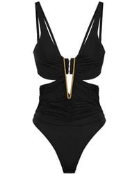 Elisabetta Franchi - Draped Cut-Out Bodysuit - Lyst