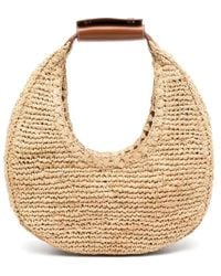 STAUD - Moon Raffia Tote Bag - Lyst