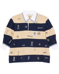 Sea - Juliet Embroidered Striped Polo Shirt - Lyst