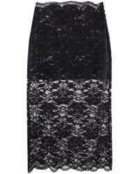 Rabanne - Floral-Lace Sheer Skirt - Lyst