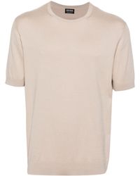 Zegna - Crew-Neck Knitted Cotton T-Shirt - Lyst