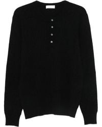 Roberto Collina - Ribbed-Knit Henley Sweater - Lyst