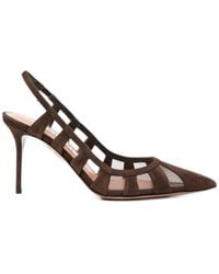Aquazzura - Acreen Mesh-Panelled Suede Pumps - Lyst