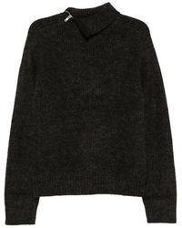 Entire studios - Zip-Neck Ribbed Sweater - Lyst
