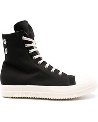 Rick Owens - High-Top Cotton Sneakers - Lyst