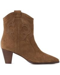 Ba&sh - Casey Embroidered Western Ankle Boots - Lyst