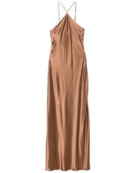 STAUD - Cadene Beaded-Strap Satin-Finish Maxi Dress - Lyst