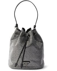 Prada - Mini Crystal-Embellished Bucket Bag - Lyst
