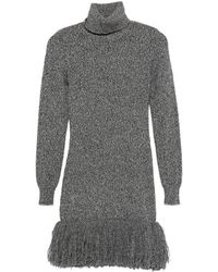 ELY ELY - Roll-Neck Fringed Mini Dress - Lyst